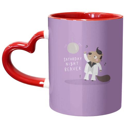 Saturday Night Beaver! - unique mug by Jess Moorhouse