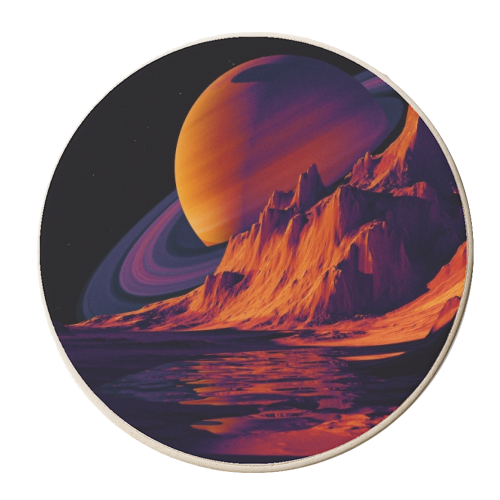 Saturn Seen From Mars - personalised beer coaster by taudalpoi