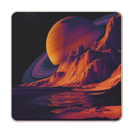 Saturn Seen From Mars - personalised beer coaster by taudalpoi