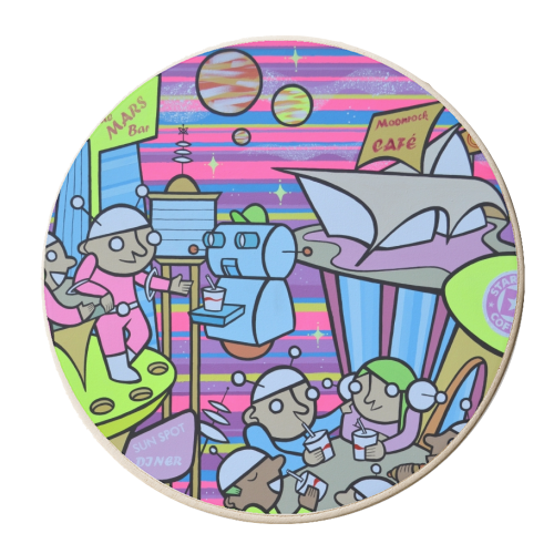 Saturn's best Milky Way Shakes at the Grillenium Falcon - personalised beer coaster by Darren Baxter