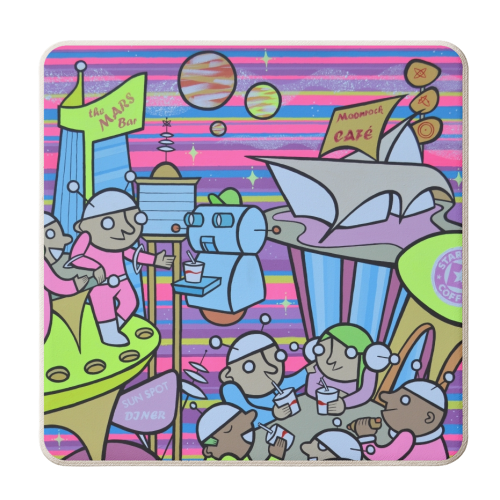 Saturn's best Milky Way Shakes at the Grillenium Falcon - personalised beer coaster by Darren Baxter