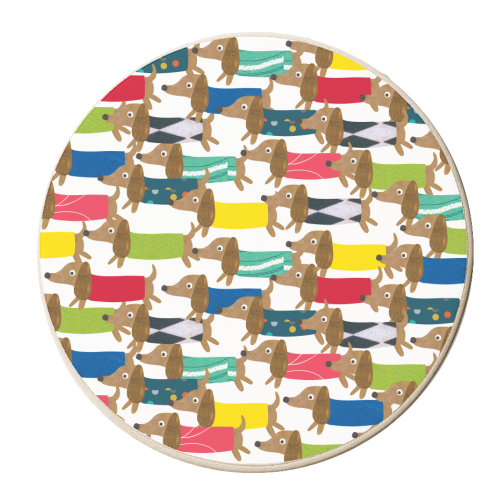 Sausage Dog - personalised beer coaster by The Boy and the Bear