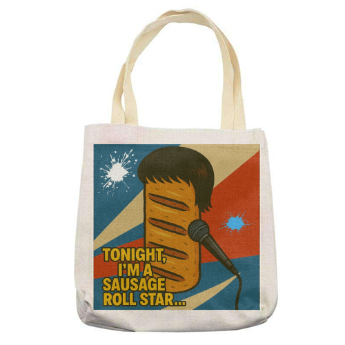 Sausage Roll Star - printed canvas tote bag by Faith Mercer