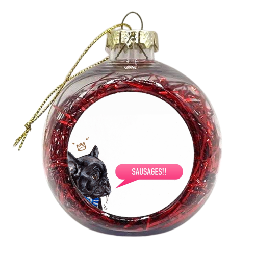 Sausages Frenchie - xmas bauble by Gaz is a Cookie