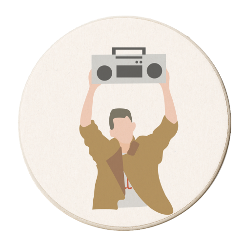 Say Anything Boombox Fan Art - personalised beer coaster by Move Studio