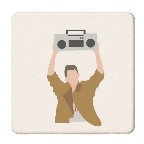 Say Anything Boombox Fan Art - personalised beer coaster by Move Studio