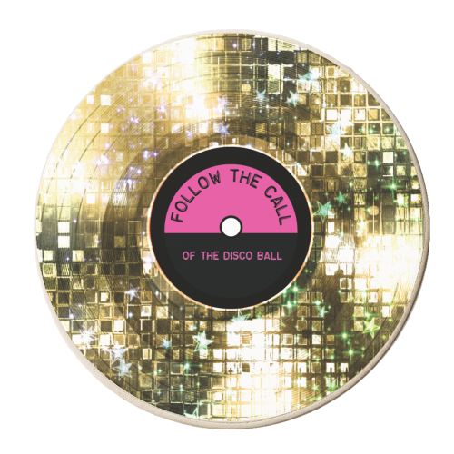 Say It with Vinyl: I Came To Disco - Gold - personalised beer coaster by Luxe and Loco