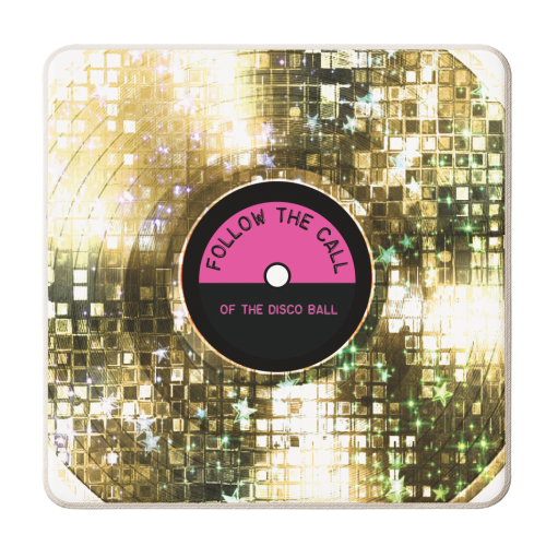 Say It with Vinyl: I Came To Disco - Gold - personalised beer coaster by Luxe and Loco