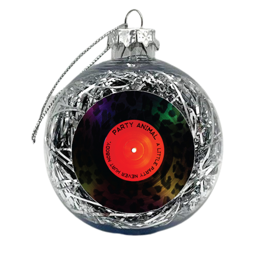 Say it with Vinyl - Party Animal - xmas bauble by Luxe and Loco