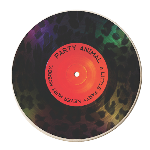 Say it with Vinyl - Party Animal - personalised beer coaster by Luxe and Loco