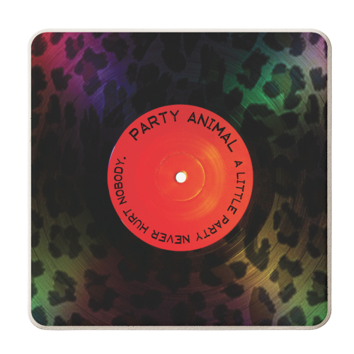 Say it with Vinyl - Party Animal - personalised beer coaster by Luxe and Loco