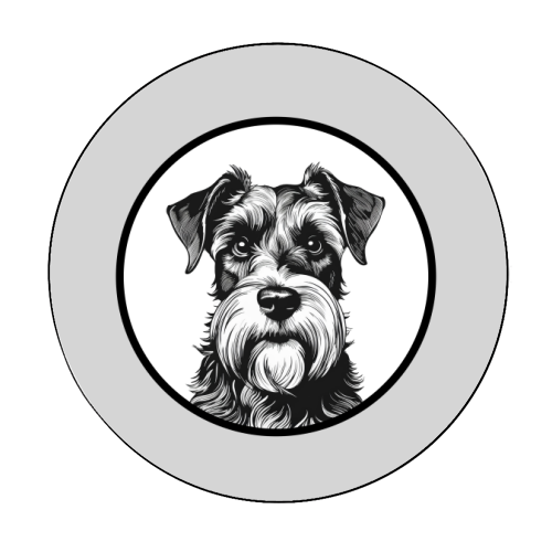Schnauzer Dog Cameo Portrait (Grey) - Circle Sticker by Adam Regester