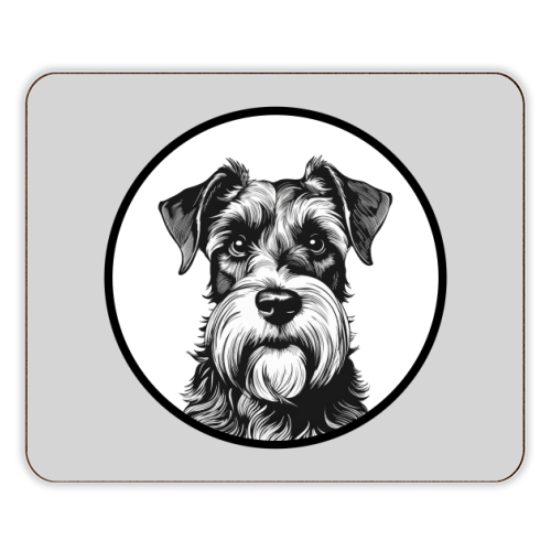 Schnauzer Dog Cameo Portrait (Grey) - designer placemat by Adam Regester