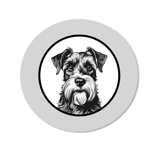 Schnauzer Dog Cameo Portrait (Grey) - Magnet by Adam Regester