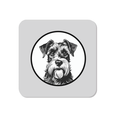 Schnauzer Dog Cameo Portrait (Grey) - Magnet by Adam Regester