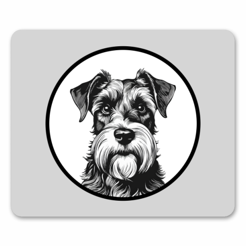 Schnauzer Dog Cameo Portrait (Grey) - mouse mat by Adam Regester