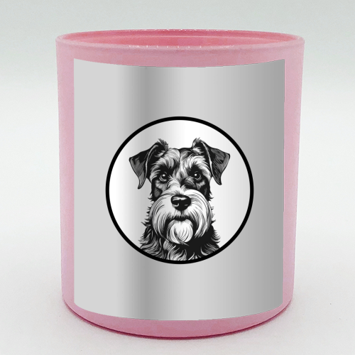 Schnauzer Dog Cameo Portrait (Grey) - scented candle by Adam Regester
