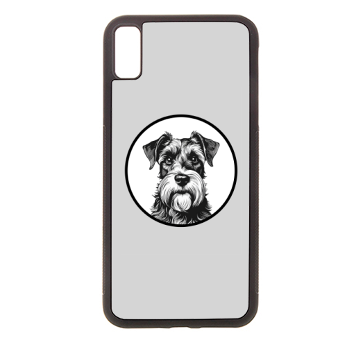 Schnauzer Dog Cameo Portrait (Grey) - stylish phone case by Adam Regester
