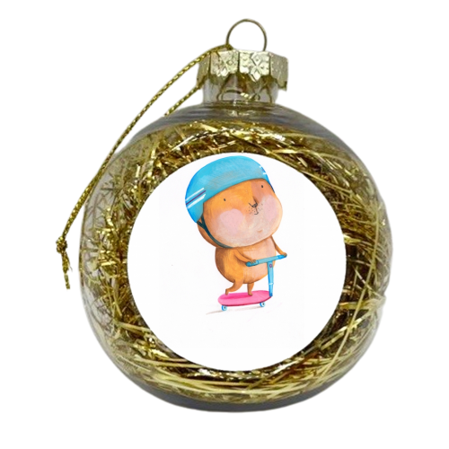 Scooter Hamster - xmas bauble by Nicola Pontin