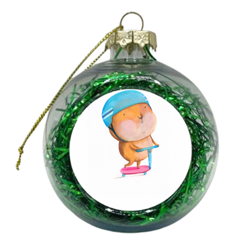 Scooter Hamster - xmas bauble by Nicola Pontin