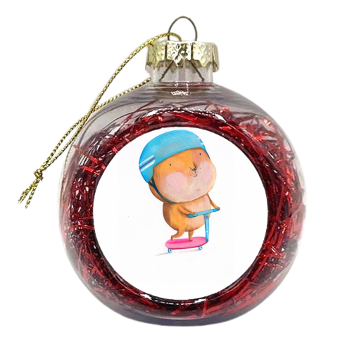 Scooter Hamster - xmas bauble by Nicola Pontin
