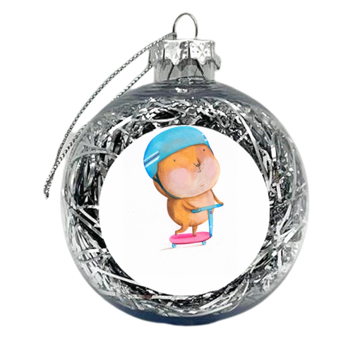 Scooter Hamster - xmas bauble by Nicola Pontin