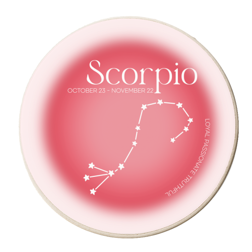 Scorpio - personalised beer coaster by Pink and Pip