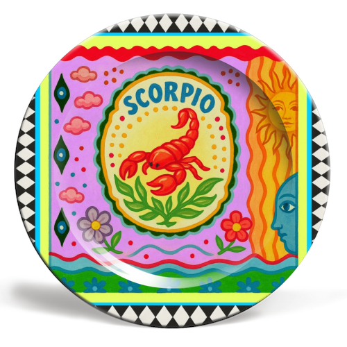 Scorpio star sign - ceramic dinner plate by Wallace Elizabeth