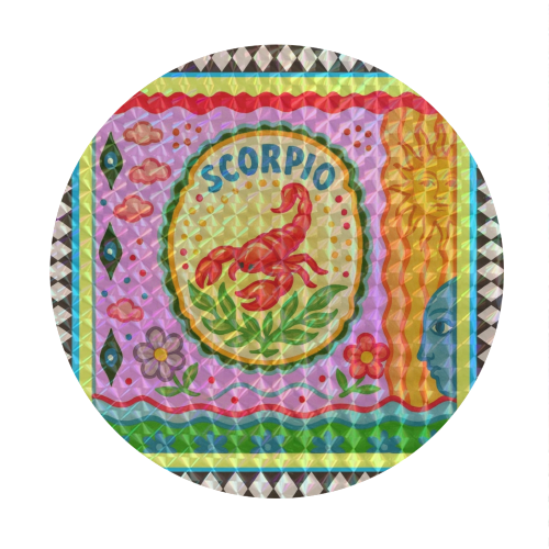 Scorpio star sign - Circle Sticker by Wallace Elizabeth