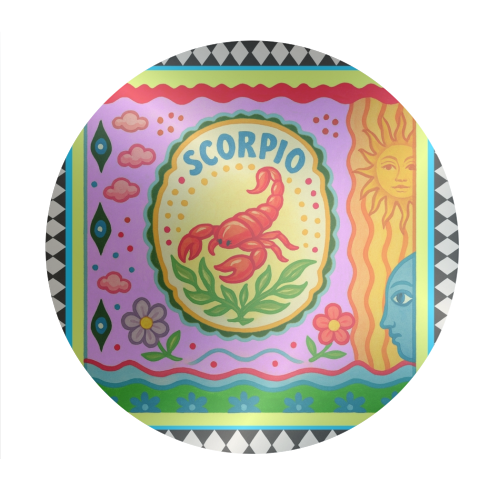 Scorpio star sign - Circle Sticker by Wallace Elizabeth