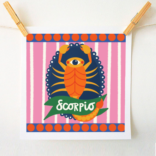 Scorpio Star Sign Design - A1 - A4 art print by AbiGoLucky