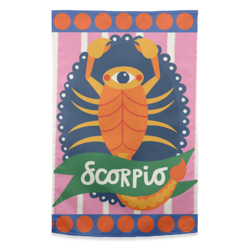 Scorpio Star Sign Design - funny tea towel by AbiGoLucky