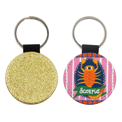 Scorpio Star Sign Design - keyring by AbiGoLucky