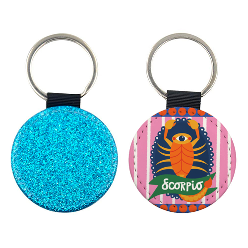 Scorpio Star Sign Design - keyring by AbiGoLucky