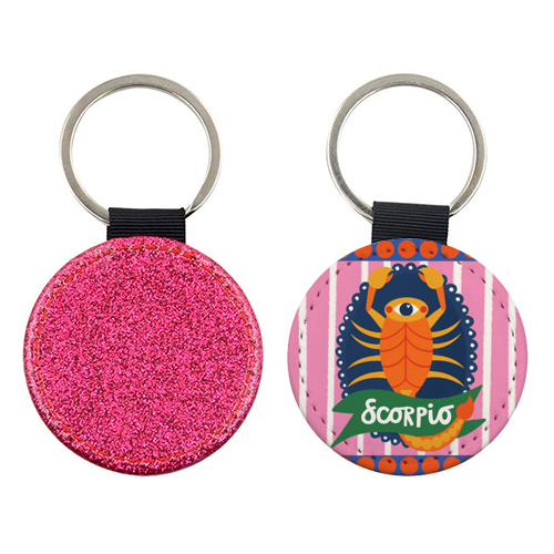Scorpio Star Sign Design - keyring by AbiGoLucky