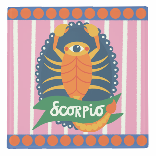 Scorpio Star Sign Design - personalised beer coaster by AbiGoLucky