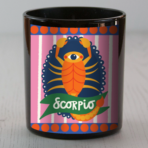 Scorpio Star Sign Design - scented candle by AbiGoLucky