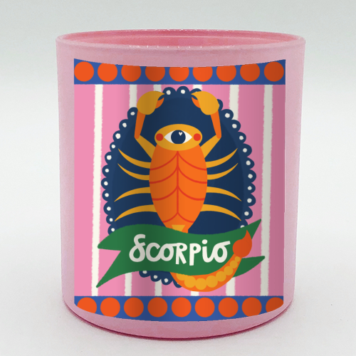Scorpio Star Sign Design - scented candle by AbiGoLucky