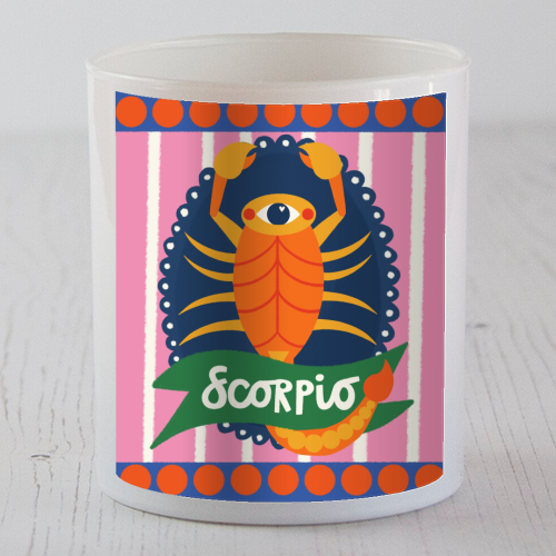 Scorpio Star Sign Design - scented candle by AbiGoLucky