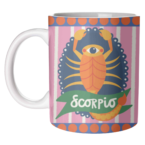 Scorpio Star Sign Design - unique mug by AbiGoLucky