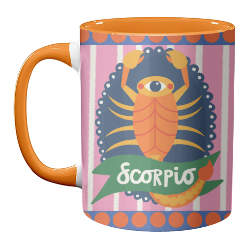 Scorpio Star Sign Design - unique mug by AbiGoLucky