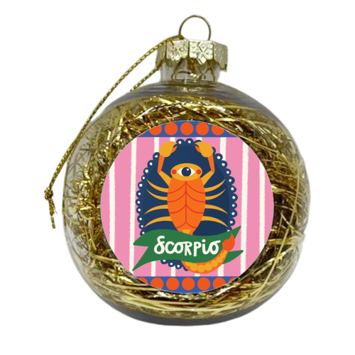 Scorpio Star Sign Design - xmas bauble by AbiGoLucky