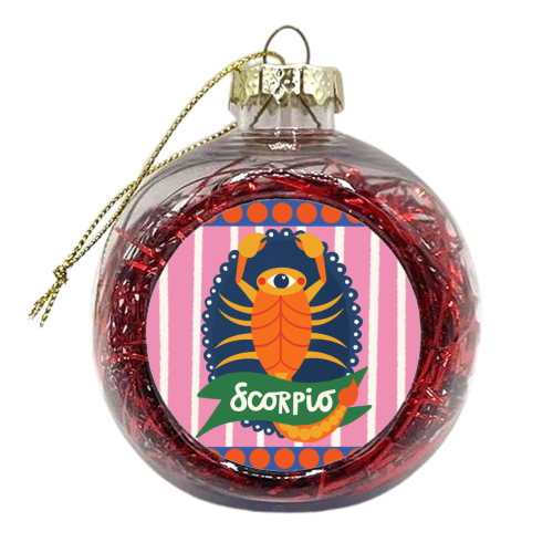 Scorpio Star Sign Design - xmas bauble by AbiGoLucky