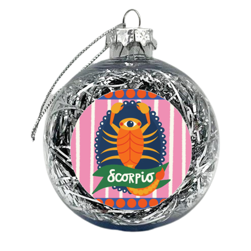 Scorpio Star Sign Design - xmas bauble by AbiGoLucky