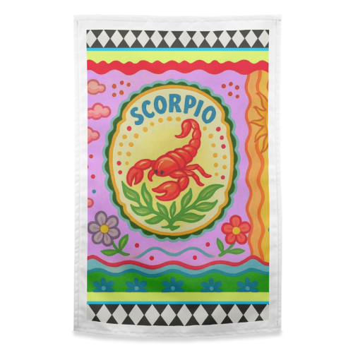 Scorpio star sign - funny tea towel by Wallace Elizabeth
