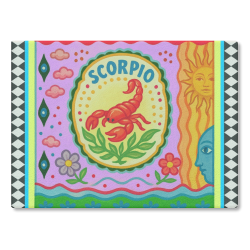 Scorpio star sign - glass chopping board by Wallace Elizabeth
