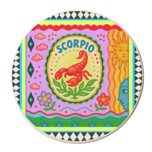 Scorpio star sign - personalised beer coaster by Wallace Elizabeth