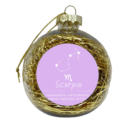 Scorpio traits print - xmas bauble by The Girl Next Draw
