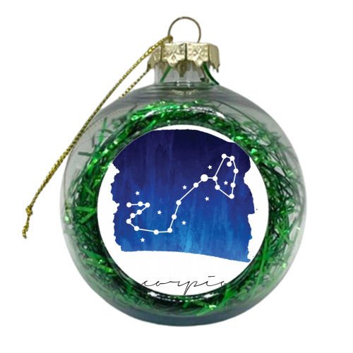 Scorpio Zodiac Constellation - xmas bauble by Toni Scott