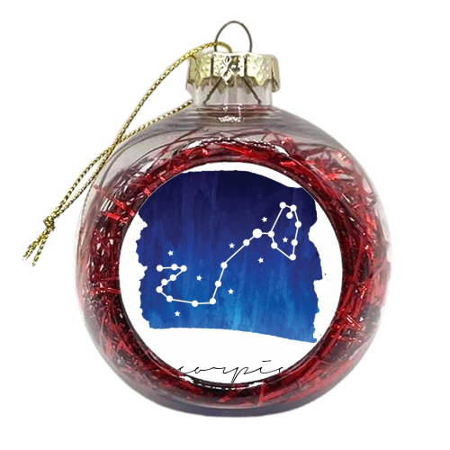 Scorpio Zodiac Constellation - xmas bauble by Toni Scott